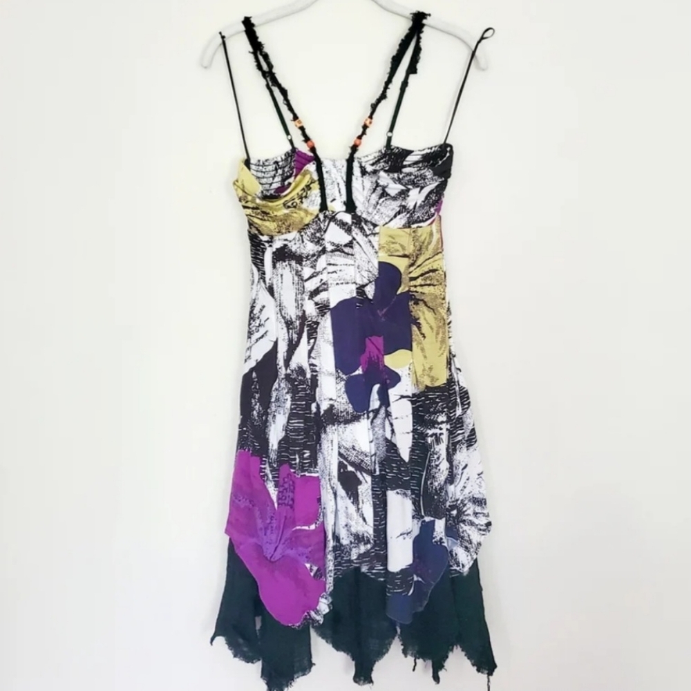 Free People Boho Halter Midi  Handkerchief Hem Dress Small